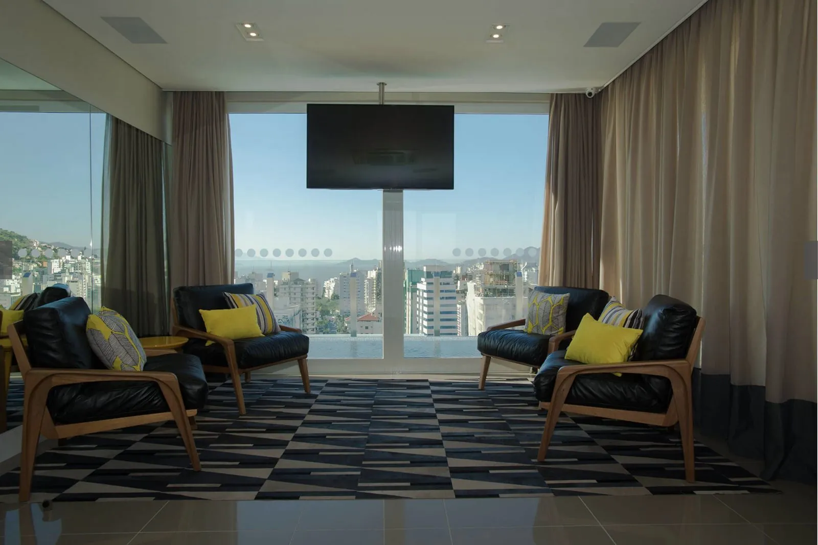 Lounge no rooftop do edifício